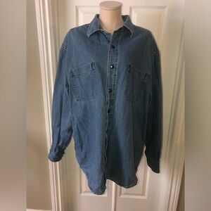 Mens Faded Glory Denim Snap Button-Up Shirt
